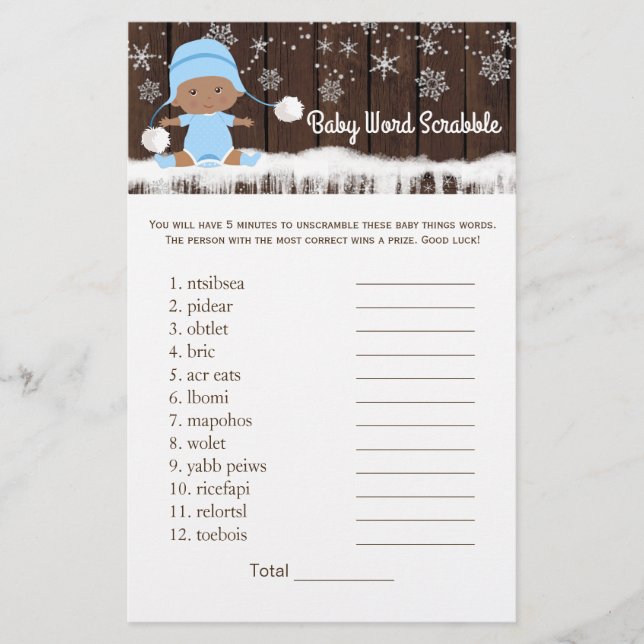 Baby Shower-spel för pojkar Flygblad (Framsidan)