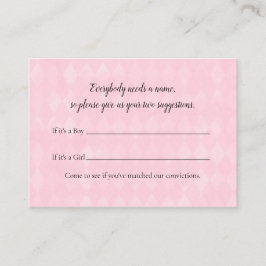 Baby Shower-spel för vit Bunny Namn-förslag Tilläggskort
