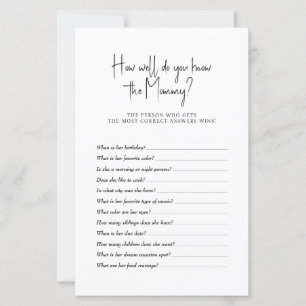 Baby Shower-spel Hur bra vet du Mamma?