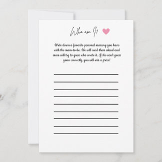 Baby Shower-spel - Vem är jag? Inbjudningar