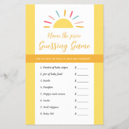 Baby Shower-spelet lakan gissar prist, Sol Miracle Flygblad