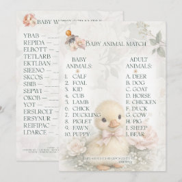 Baby Shower Spelkort | Babyns Bokstavsblandning Rådkort