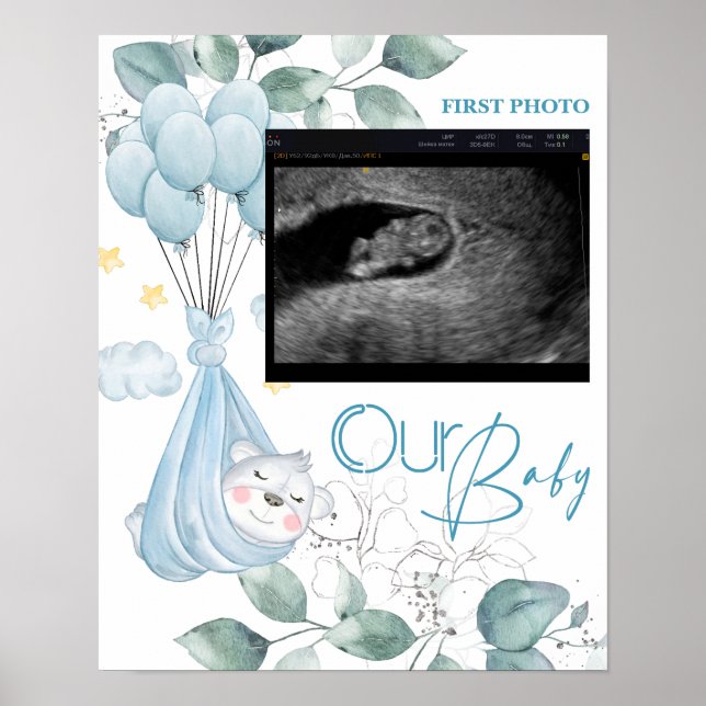 Baby Shower. Spipande Baby Björn Poster (Framsidan)