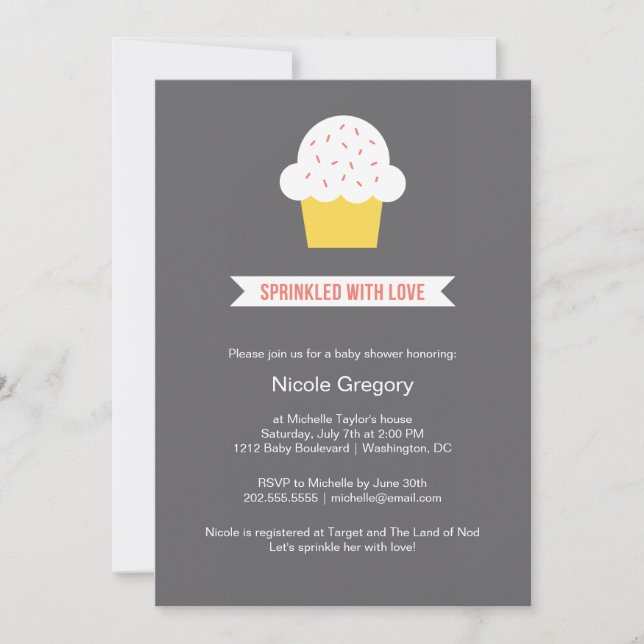 Baby Shower | Sprinklad med Kärlek Inbjudningar (Framsida)