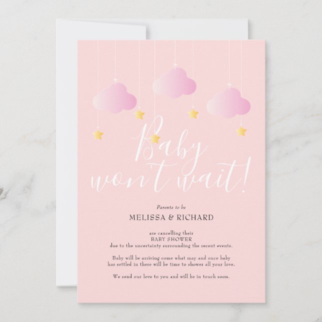 Baby Shower, Sprinkle Avbokningskort Inbjudningar (Framsida)