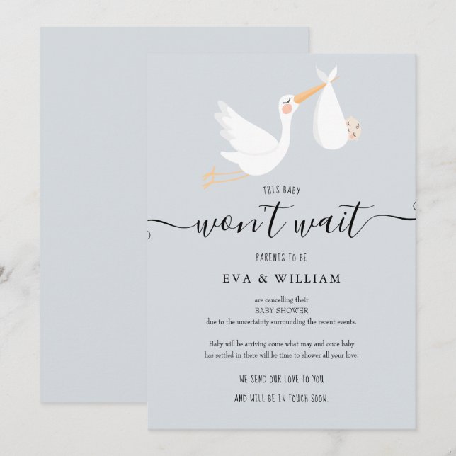 Baby Shower, Sprinkle Avbokningskort Inbjudningar (Fram/baksida)