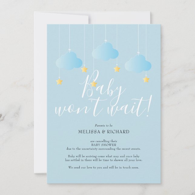 Baby Shower, Sprinkle Avbokningskort Inbjudningar (Framsida)