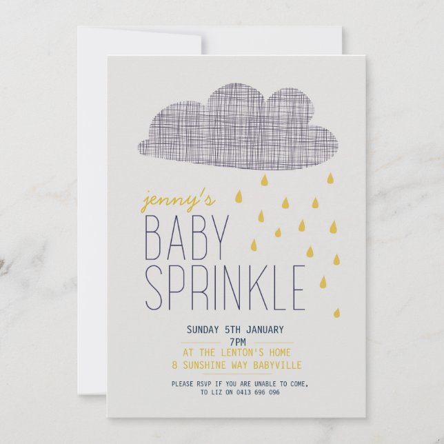 BABY SHOWER SPRINKLE-INBJUDANDE INBJUDNINGAR (Framsida)