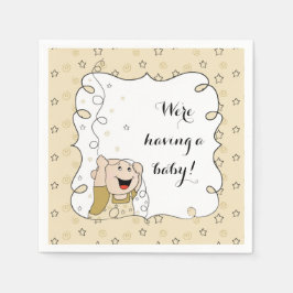 Baby Shower Standard Cocktail Napkin Guld/Bk Baby Pappersservett