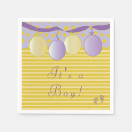 Baby Shower Standard Napkin "Fotavtryck från Baby Pappersservett