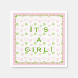 Baby Shower Standard Napkin "Sugar and Spice" Pappersservett