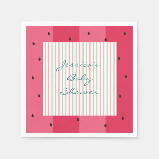 Baby Shower Standard Napkins/Watermelon Umbrella Pappersservett (Framsidan)