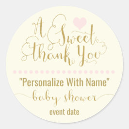 BABY SHOWER STICKER | Söt tack Runt Klistermärke