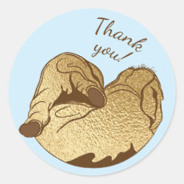 Baby Shower Stickers Baby och Mamma Elephant Blue Runt Klistermärke