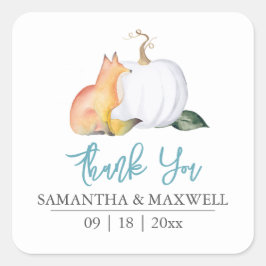 Baby Shower Stickers Tack Cute Woodland Fyrkantigt Klistermärke