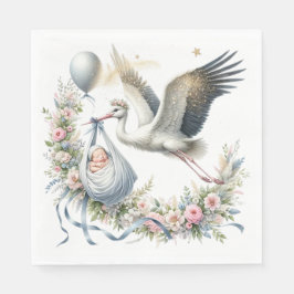 Baby Shower Stork Pappersservett