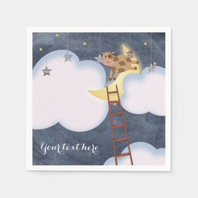 Baby Shower Storybook Nursery Rhyme Anpassningsbar Pappersservett (Framsidan)