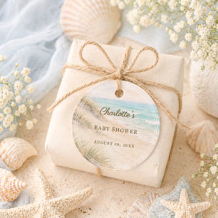 Baby Shower strand kust elegant gör-det-själv Gåvor Etiketter