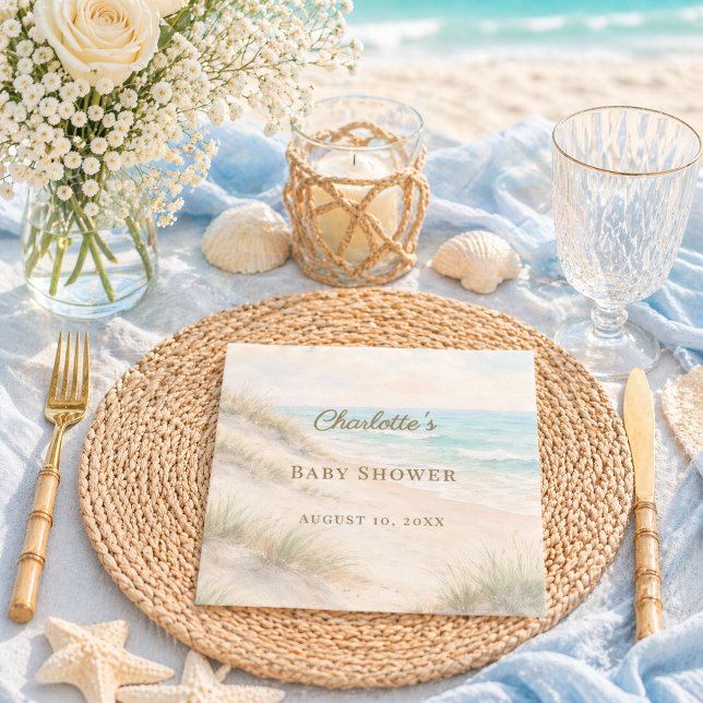 Baby Shower strand kust elegant Pappersservett (Skapare uppladdad)