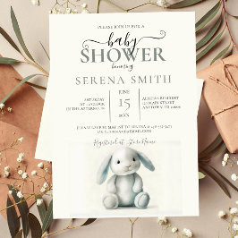 BABY SHOWER, stuffad Bunny Inbjudningar