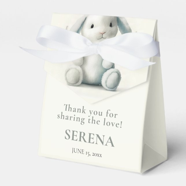 BABY SHOWER, stuffad Bunny Presentaskar (Framsidan Sidan)
