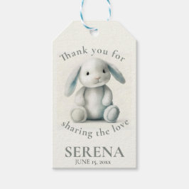BABY SHOWER, stuffad Bunny Presentetikett