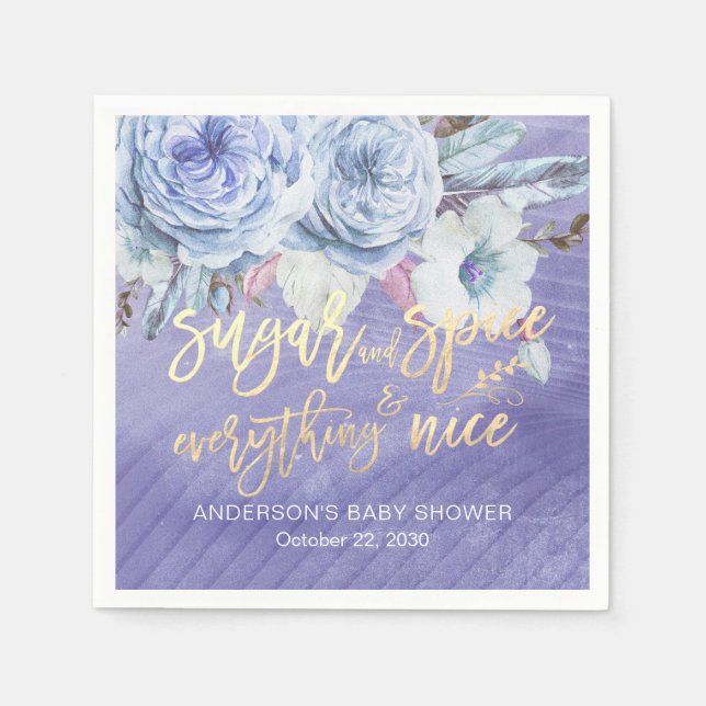 Baby Shower Sugar Spice Allt trevligt Pappersservett (Framsidan)