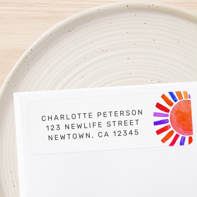 Baby Shower Sun Return Address Returadress Etikett (Skapare uppladdad)