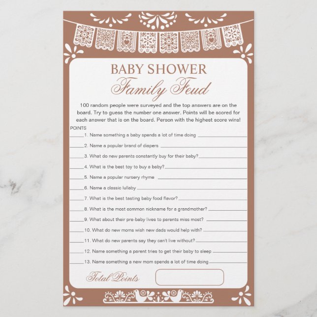 Baby Shower Survey Says Game Card (Framsida)