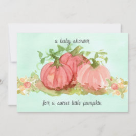 Baby Shower Sweet Little Pumpkin Rosa ros Inbjudningar