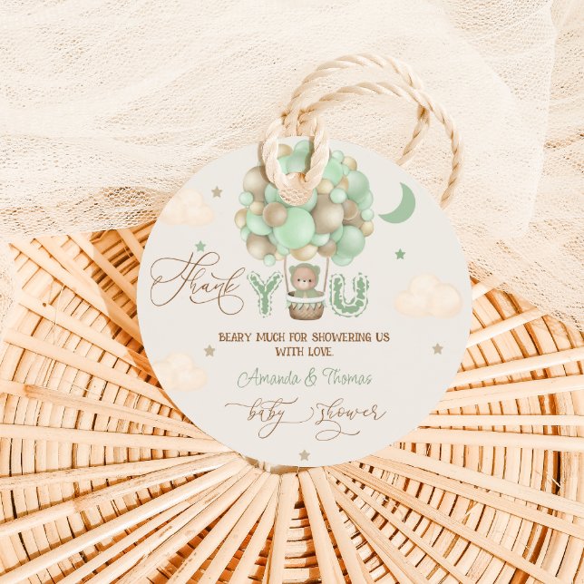 Baby Shower Tack Beary Mycket Gåvor Etiketter (Skapare uppladdad)