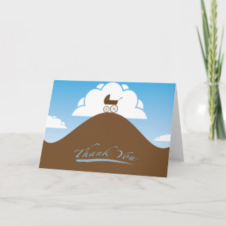 Baby Shower tack, blå Tack Kort