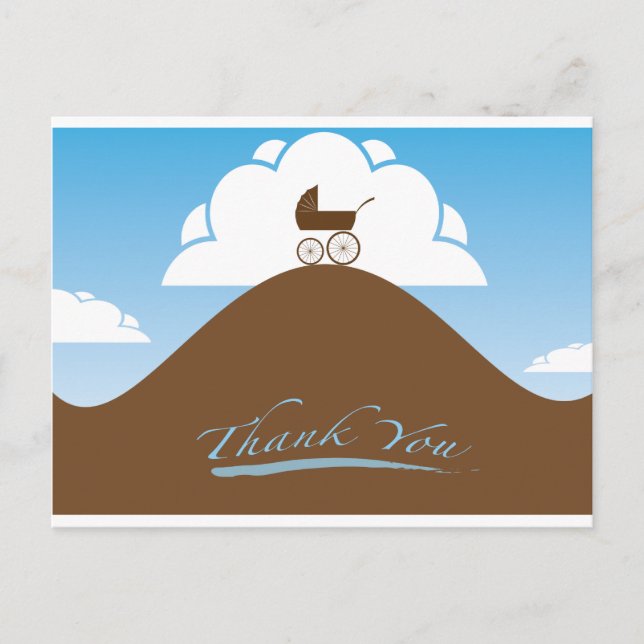 Baby Shower tack, blå Vykort (Framsida)