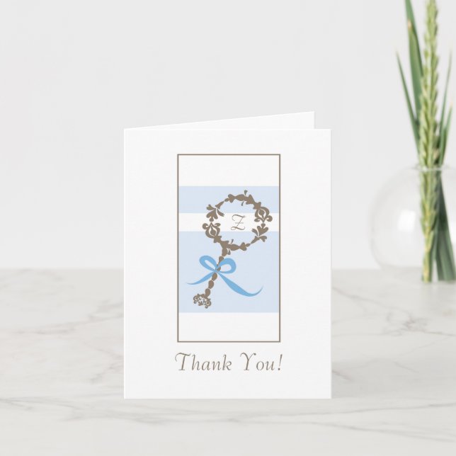 Baby Shower Tack - Blue Rattle Kort (Framsida)