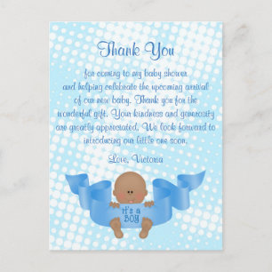 Baby Shower Tack Det är en Boy Pojke Vykort
