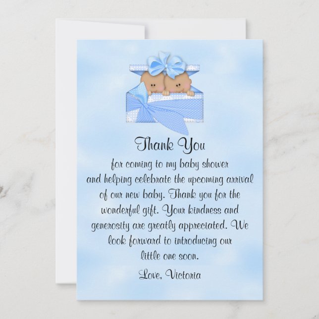 Baby Shower Tack Det är Twillingar Boy Inbjudningar (Framsida)