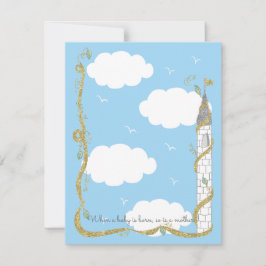 Baby Shower, tack, ditt kort, Guld/Silver-slott Tack Kort