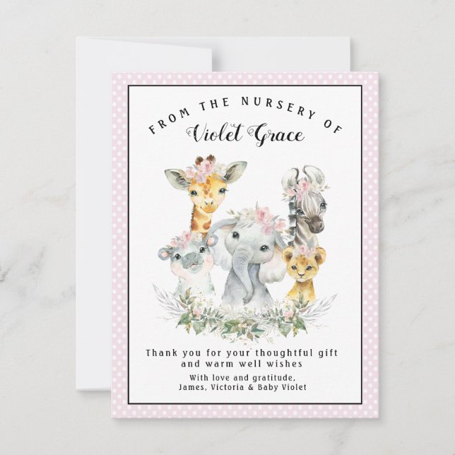 Baby Shower, tack för dina kort (Framsida)