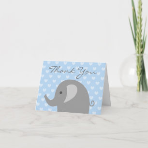 Baby Shower-tack för ditt kort med söt grått-elefa
