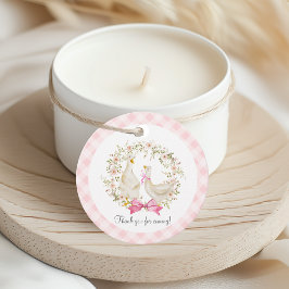 Baby Shower Tack för mamma och Little Goose Flower Gåvor Etiketter