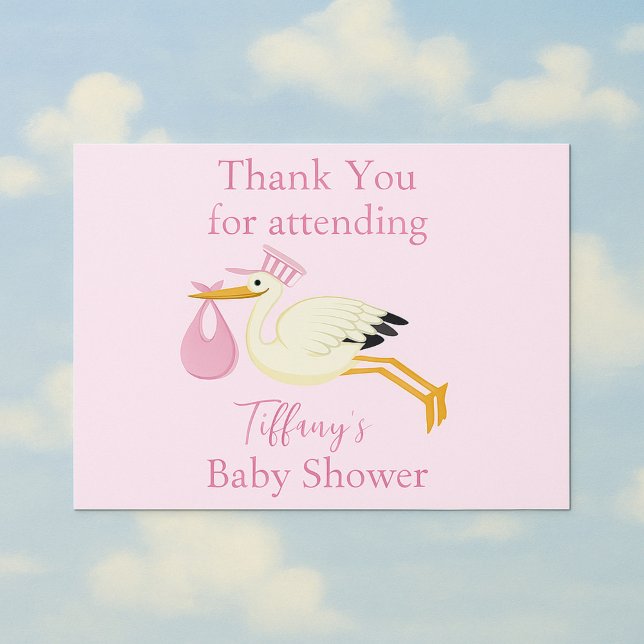 Baby Shower-Tack för närvaro av Stork Vykort (Skapare uppladdad)