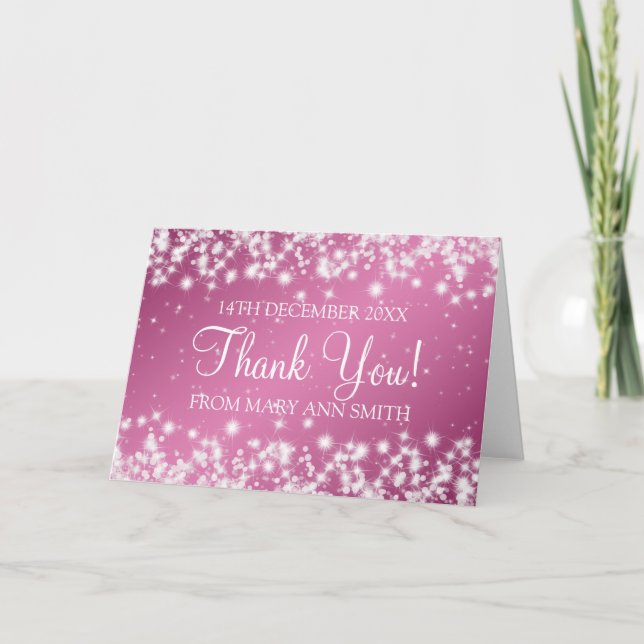 Baby Shower (Tack för Rosan på vinterGnistran) Tack Kort (Framsida)