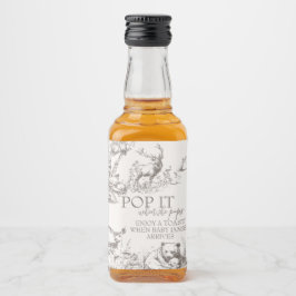 Baby Shower-Tack för träddjur Spritflaskor Etikett