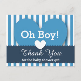 BABY SHOWER TACK Hearts Rand V05 BLUE Vykort