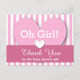 BABY SHOWER TACK Hearts Rand V06 ROSA Vykort