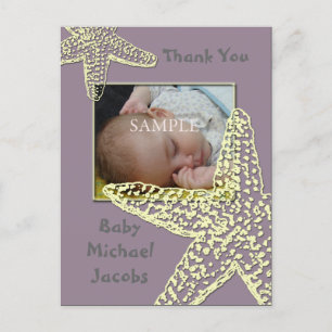 Baby Shower Tack-kort infoga dina foton Meddelande Vykort