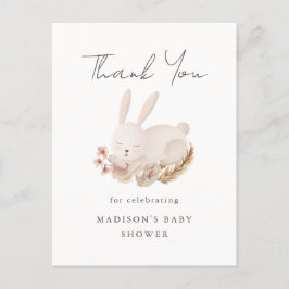 Baby Shower Tack med Cute Sleeping Bunny Vykort