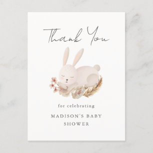Baby Shower Tack med Cute Sleeping Bunny Vykort