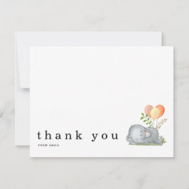 Baby Shower Tack Namn Elephant Asov Gult Anteckningskort