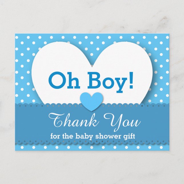 BABY SHOWER TACK Polka Dot V08 BLUE Vykort (Framsida)